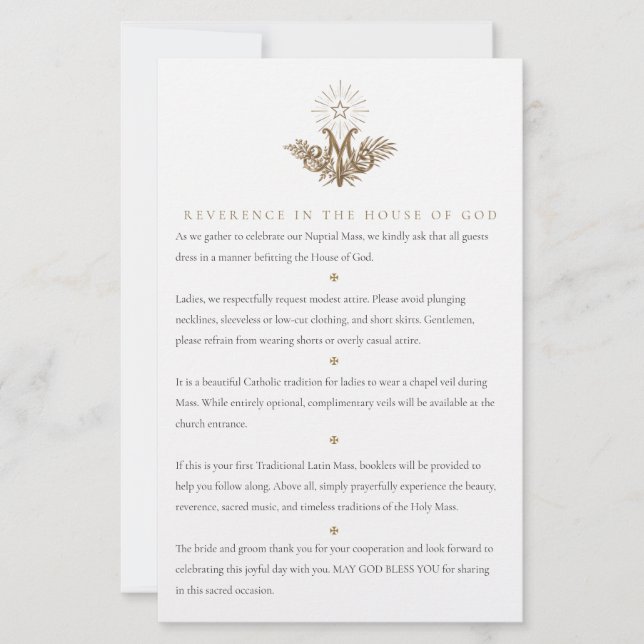 Marian Monogram Wedding Guest Attire & Etiquette Stationery (Front)