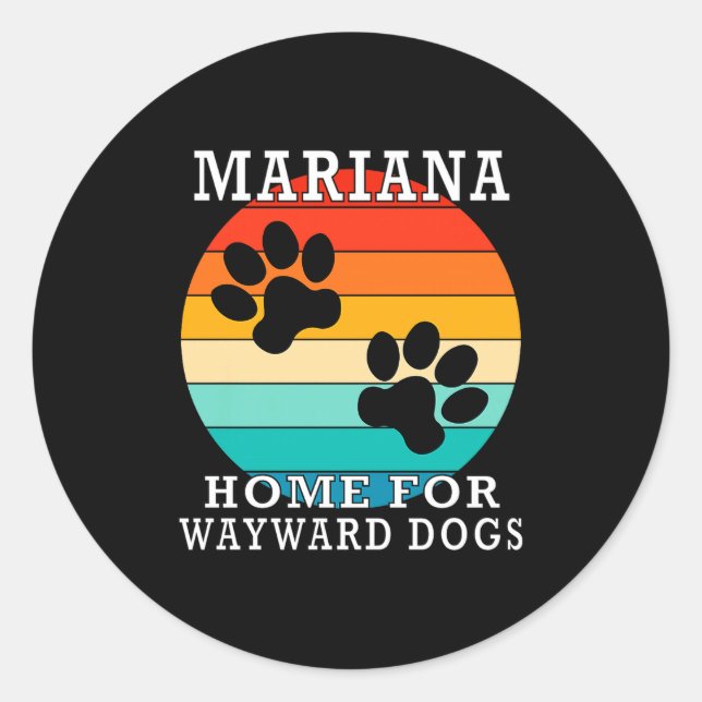 Mariana Home For Wayward Dogs Family Name Premium  Classic Round Sticker (Front)