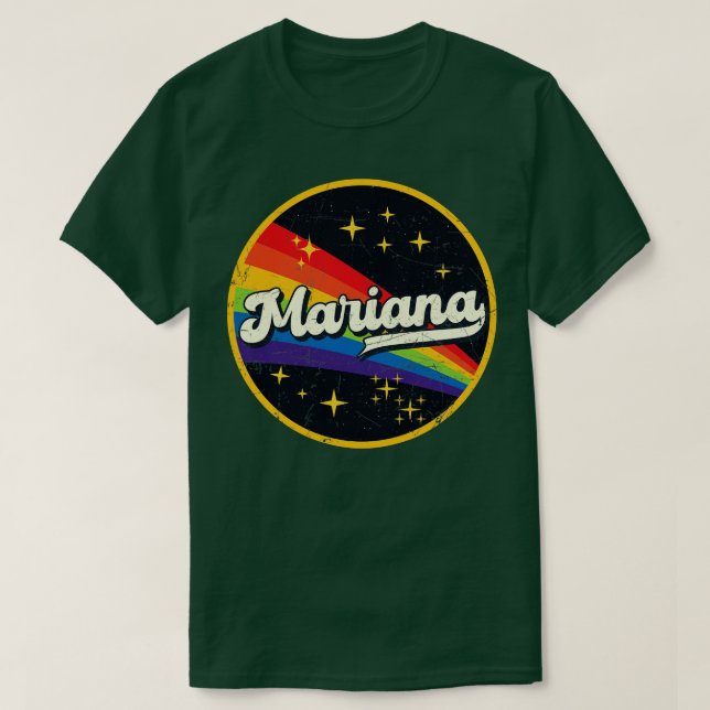 Mariana Rainbow In Space Vintage GrungeStyle T-Shirt (Design Front)