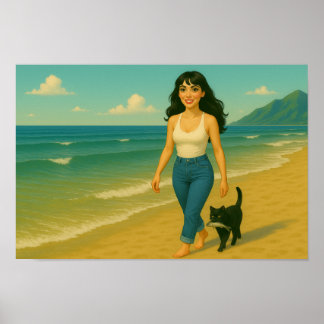 Marianne Beach With Lilly Poster