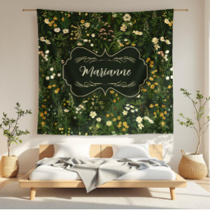 Marianne Dark Daisy Floral Fleece Blanket