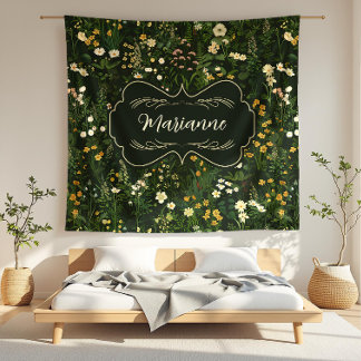 Marianne Dark Daisy Floral Fleece Blanket