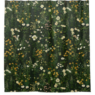 Marianne Dark Daisy Floral Shower Curtain