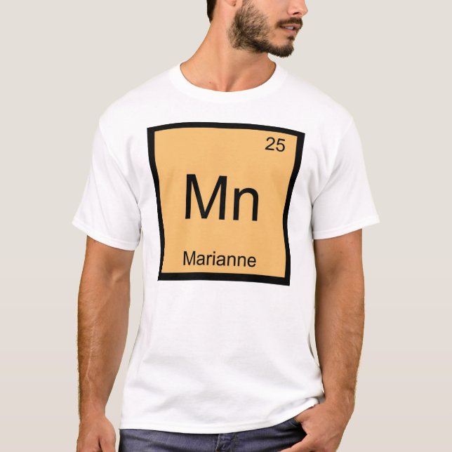 Marianne Name Chemistry Element Periodic Table T-Shirt (Front)