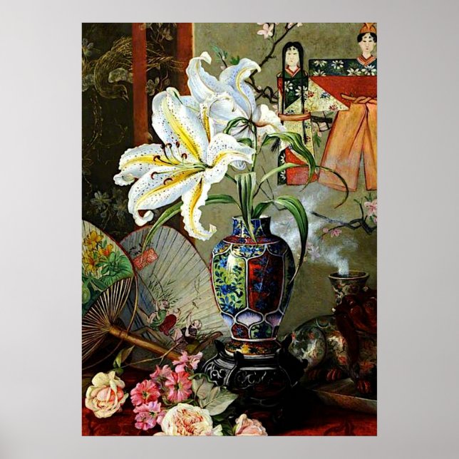 Marianne North - vintage fine art painting, Japan Poster (Front)