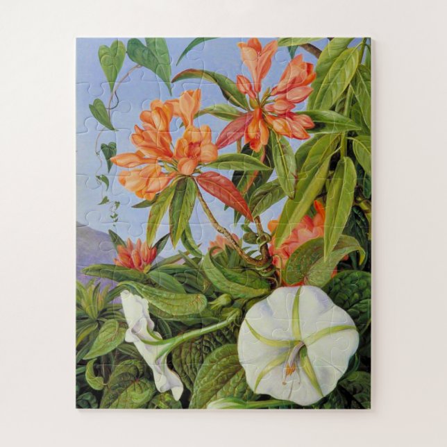 Marianne North's artwork, A Javan Rhododendrum, Jigsaw Puzzle (Vertical)
