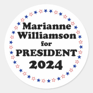 marianne williamson for president 2024 classic round sticker