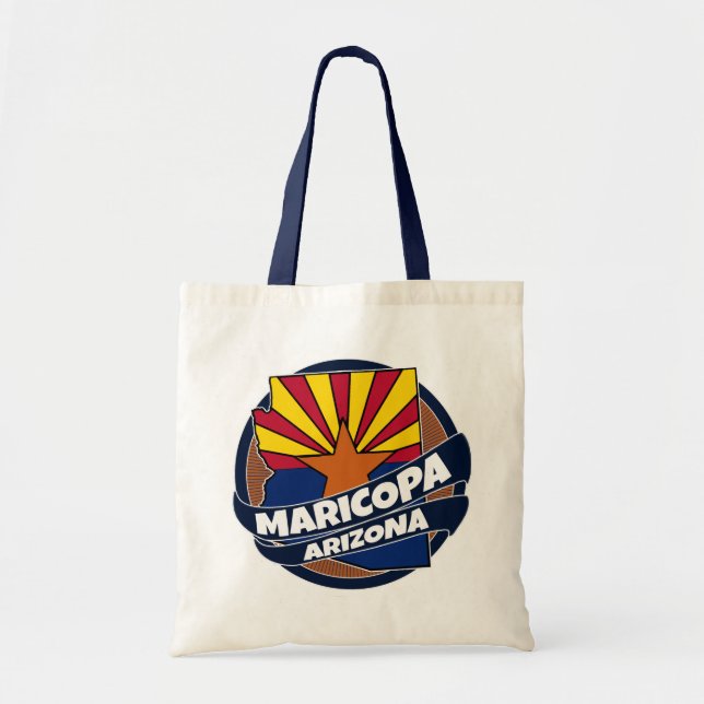Maricopa Arizona flag burst tote bag (Front)