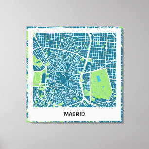 Marid - Blue-Green minimalist map canvas Print