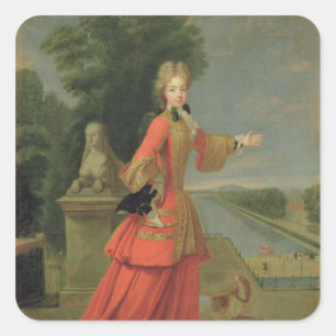 Marie-Adelaide de Savoie  in Hunting Dress Square Sticker