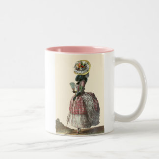 Marie Antionette Black Poodle 18th Century Costume Two-Tone Coffee Mug