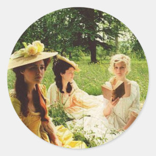 marie antoinette and friends classic round sticker