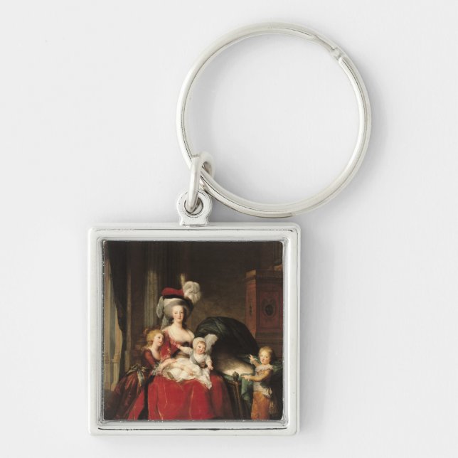 Marie-Antoinette  and her Children, 1787 Key Ring (Front)