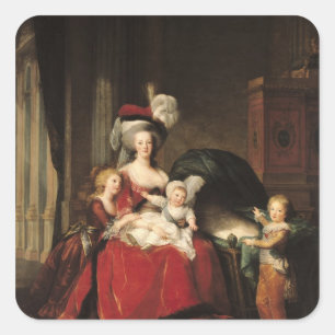 Marie-Antoinette  and her Children, 1787 Square Sticker