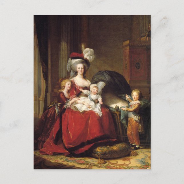 Marie Antoinette and Her Children by Le Brun Postc Postcard (Front)
