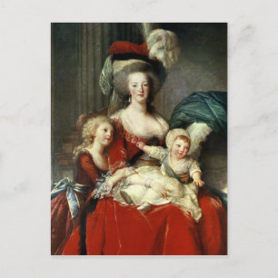 Marie-Antoinette  and her Four Children, 1787 Postcard