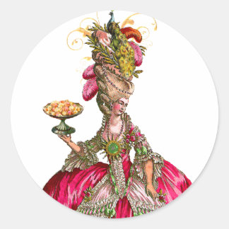 Marie Antoinette and Peacock Stickers Tags
