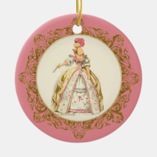 Marie Antoinette Apricot Poodle Ornament