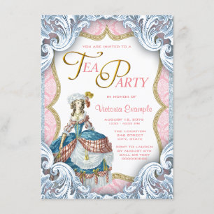 Marie Antoinette Birthday Tea Party Invitation