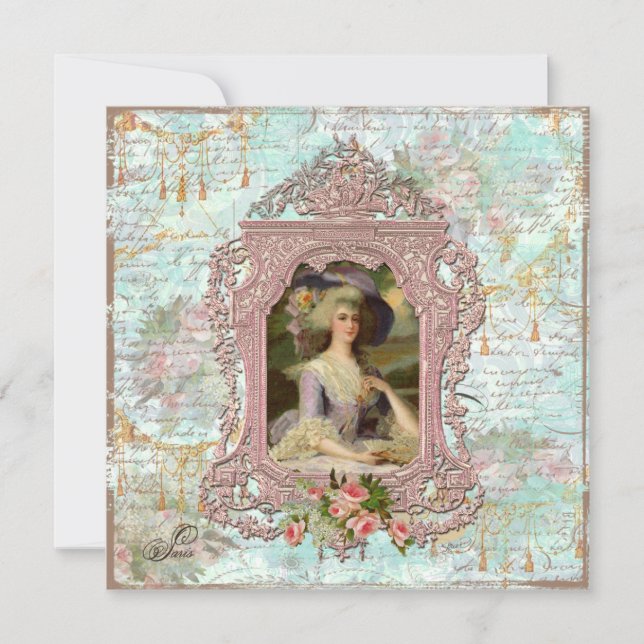 Marie Antoinette Bridal Shower Invitation (Front)