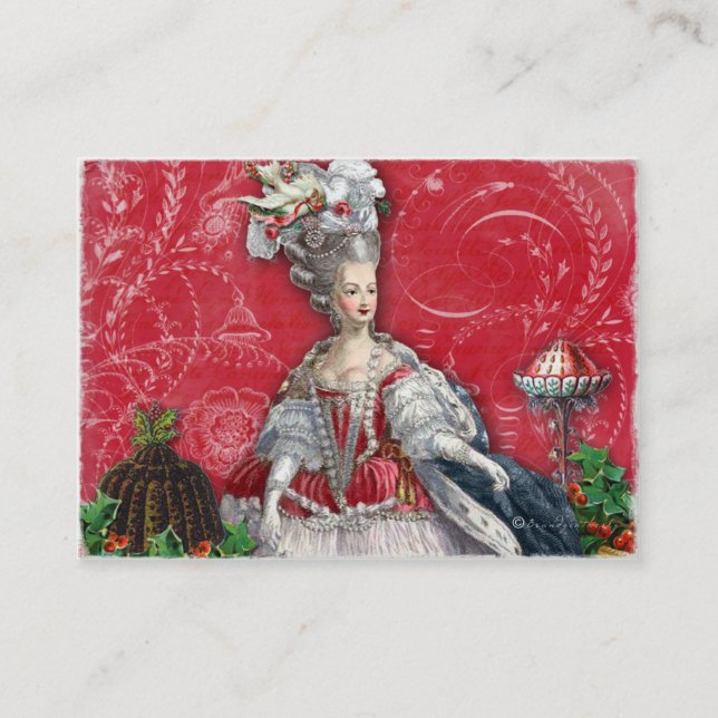 Marie Antoinette Christmas Desserts Business Cards (Front)