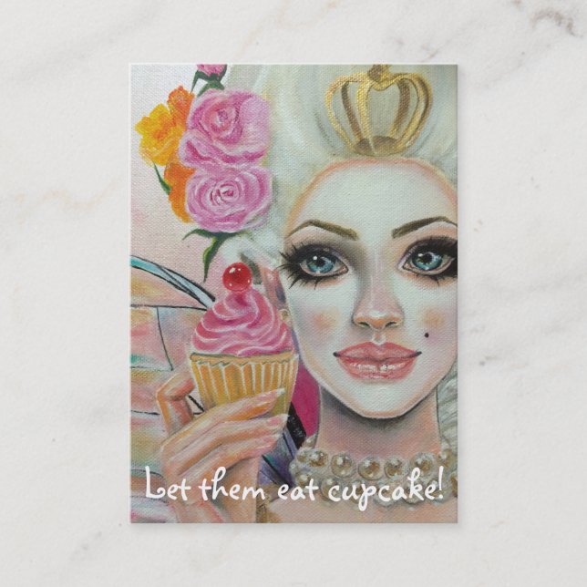 Marie Antoinette Cupcake Queen in Pink Business Card (Front)