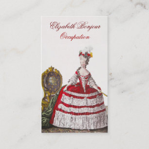 Marie Antoinette Fashion ~ Business Card Red