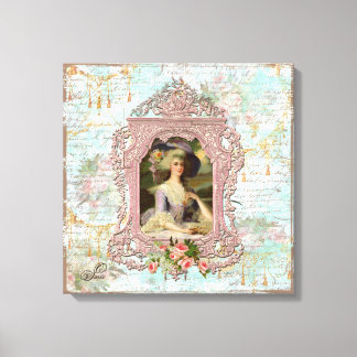Marie Antoinette Framed in Pink Canvas Print