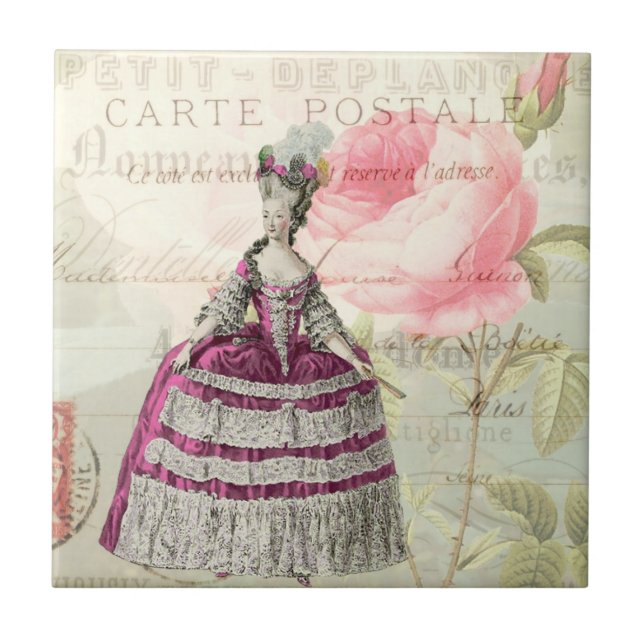 Marie Antoinette French Accent Ceramic Tile (Front)