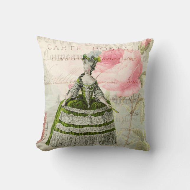 Marie Antoinette French Accent Throw Pillow (Front)