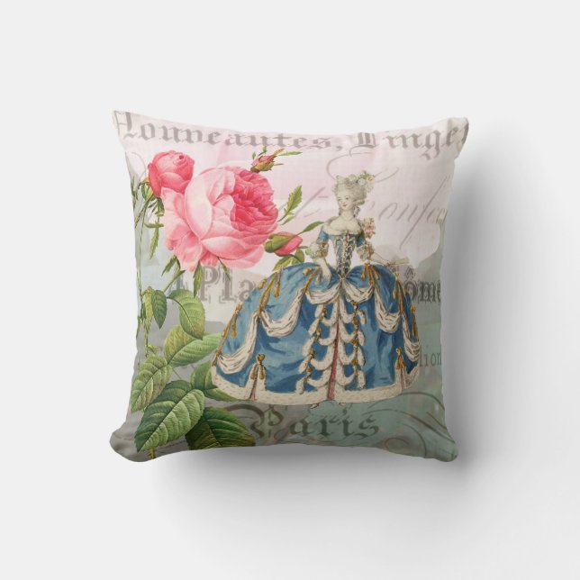 Marie Antoinette French Accent Throw Pillow (Front)