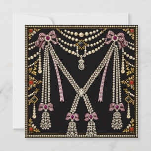 Marie Antoinette French Inspired Design Bejewelled Invitation