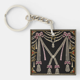 Marie Antoinette French Inspired Design Bejewelled Key Ring