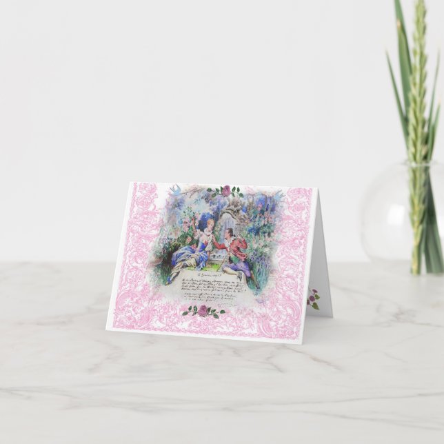 Marie Antoinette French Love Letter Valentine Holiday Card (Front)