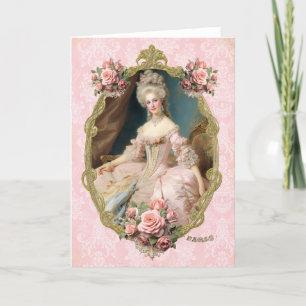 Marie Antoinette,French,Paris,portrait,roses 招待状 Thank You Card