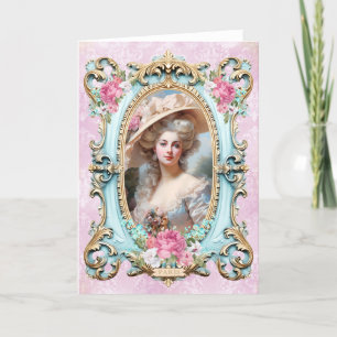 Marie Antoinette,French,Paris,portrait,roses Invit Thank You Card
