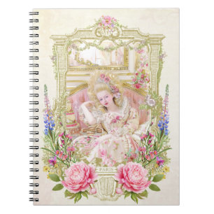 Marie Antoinette,French,Paris,portrait,roses Notep Notebook