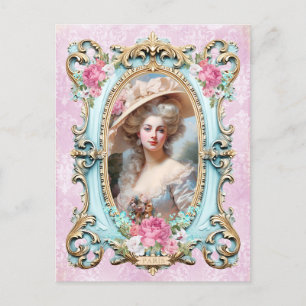 Marie Antoinette,French,Paris,portrait,roses Postcard