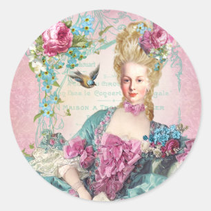 Marie Antoinette,French,Paris,portrait,stickers Classic Round Sticker