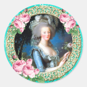 Marie Antoinette,French,Paris,portrait,stickers Classic Round Sticker