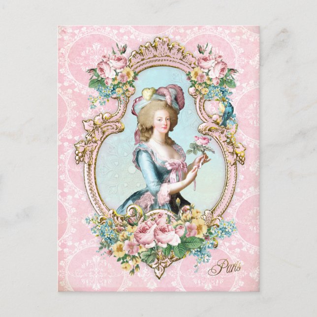 Marie Antoinette,French,Paris,rose,pink ポストカード Postcard (Front)