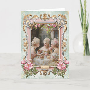 Marie Antoinette,French,Paris,tea,cake,rose Invita Thank You Card