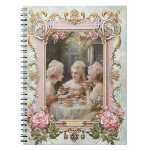 Marie Antoinette,French,Paris,tea,cake,rose Notes Notebook