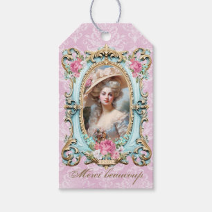 Marie Antoinette French pink roses portrait ギフトタグ Gift Tags