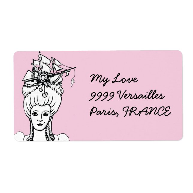 Marie Antoinette French Shipping Label (Front)