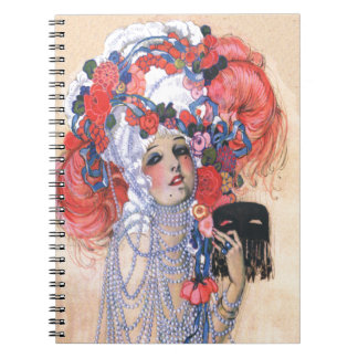 Marie Antoinette Girl Costume Beads Feathers Deco Notebook