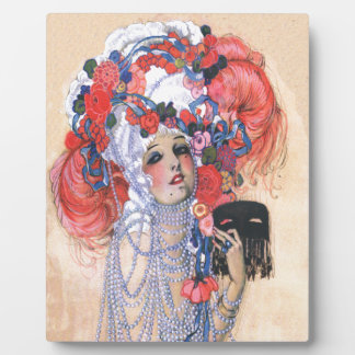 Marie Antoinette Girl Costume Beads Feathers Deco Plaque