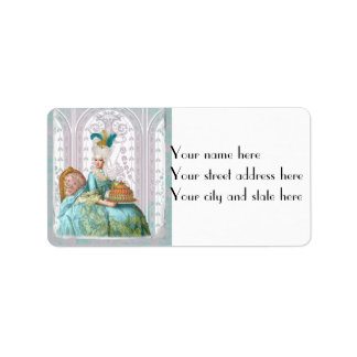 Marie Antoinette in Aqua with Cake Label