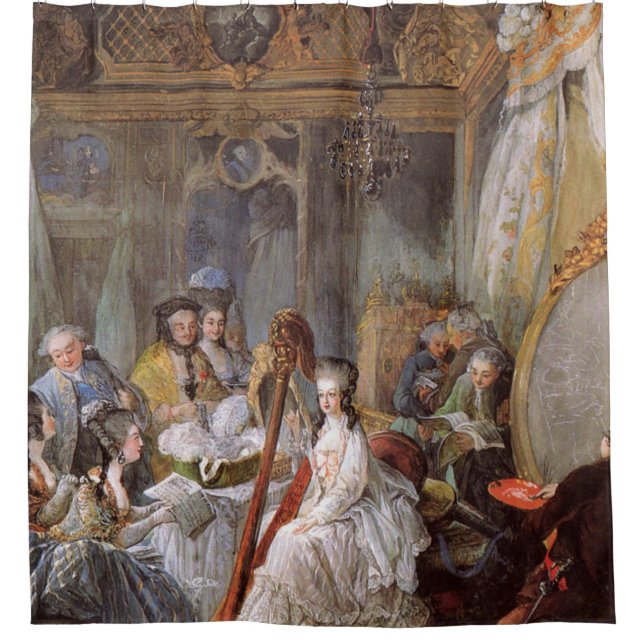 Marie Antoinette In Her Chamber At Versailles Shower Curtain (Front)