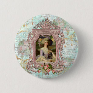 Marie Antoinette in Pink Frame 6 Cm Round Badge